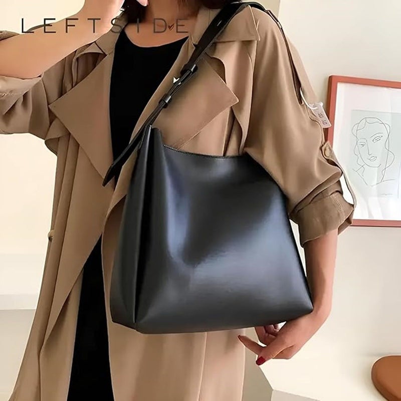 Osman Black PU Leather Tote Bag for Women - Image 5